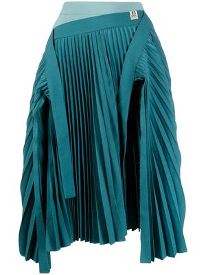 Maison Mihara Yasuhiro pleated asymmetric skirt - Green