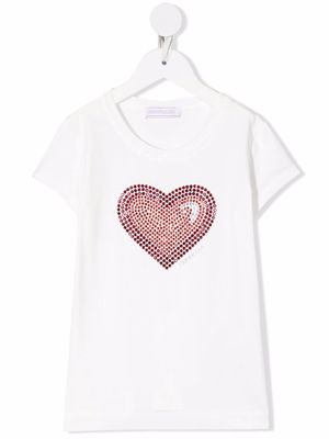 Monnalisa heart embellished T-shirt - White