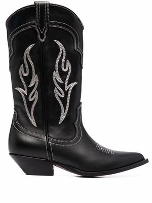 Sonora embroidered-design cowboy boots - Black