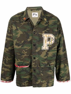 PRESIDENT'S camouflage-print button jacket - Green