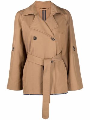 Fay double-breasted trench jacket - Brown