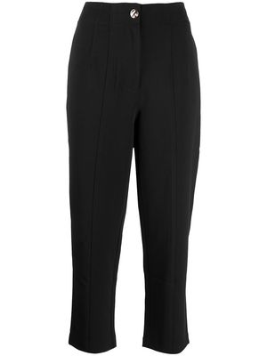 tout a coup stitching-detail three-pocket slim-cut trousers - Black