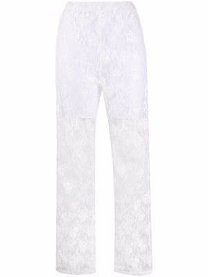 Philosophy Di Lorenzo Serafini floral lace-overlay trousers - White