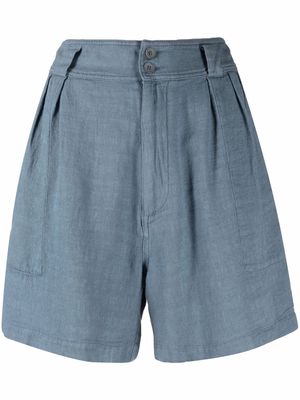 Barena high-waist straight-leg shorts - Blue