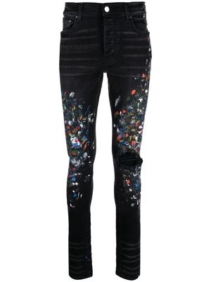 AMIRI paint-splatter skinny jeans - Black