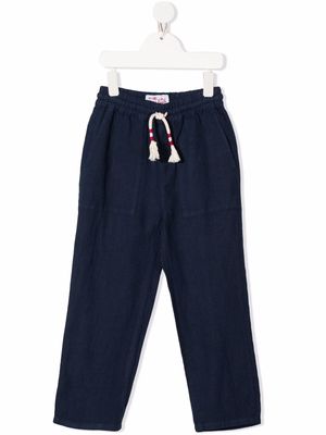 MC2 Saint Barth Kids elasticated linen trousers - Blue