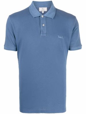 Woolrich logo-patch short-sleeved polo shirt - Blue