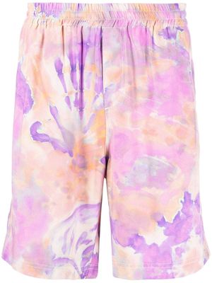 MSGM tie-dye print bermuda shorts - Purple