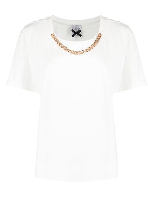 Edward Achour Paris chain-detail short sleeve t-shirt - White