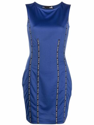 Love Moschino logo-tape sleeveless mini dress - Blue