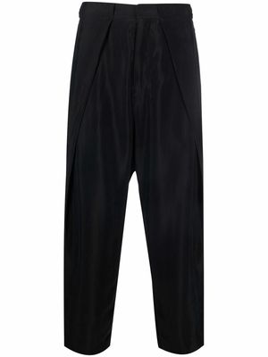 Balmain cropped side-stripe trousers - Black
