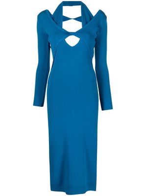 Monse longsleeved cut-out midi dress - Blue