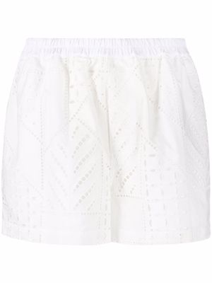 Just Cavalli broderie anglaise shorts - White