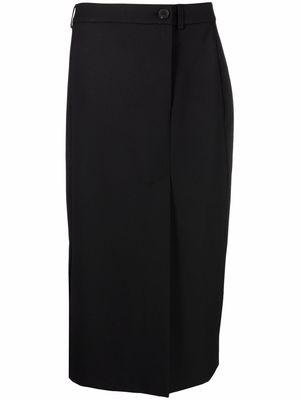 12 STOREEZ side-slit midi skirt - Black