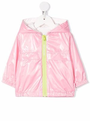Moncler Enfant logo zipped hooded jacket - Pink