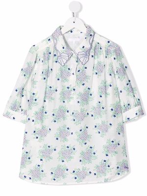 Chloé Kids floral print shirt - White