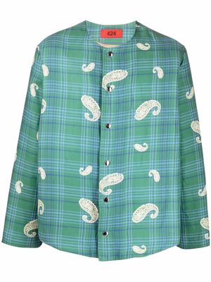 424 paisley-print fitted jacket - Green