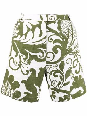 La DoubleJ floral-print boyfriend shorts - Green