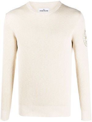 Stone Island ribbed knit cotton-blend jumper - Neutrals