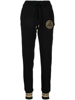 Versace Jeans Couture embroidered-logo cotton track pants - Black