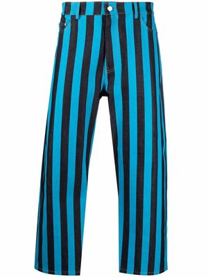 Sunnei stripe-print five-pocket straight-leg trousers - Blue
