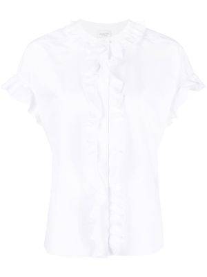 Giambattista Valli ruffled short-sleeved blouse - White