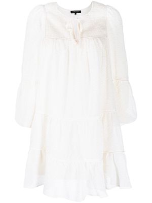 tout a coup puff-sleeve tiered mini dress - Neutrals