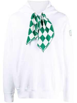 Casablanca scarf-detail logo-patch hoodie - White