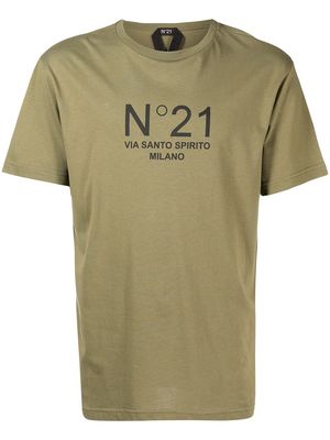 Nº21 logo print T-shirt - Green