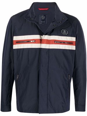 Fay striped zip-up track jacket - Blue