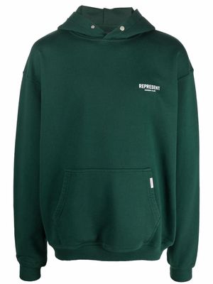 Represent logo-print pullover hoodie - Green