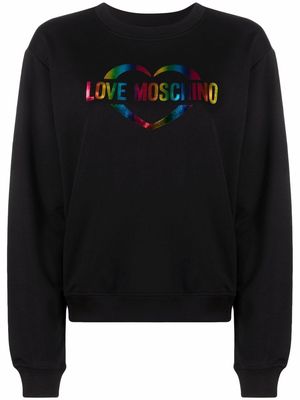 Love Moschino logo-print cotton blend sweatshirt - Black