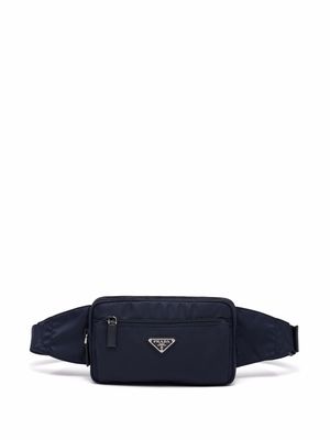 Prada logo-plaque belt bag - Blue