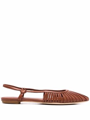 Del Carlo caged ballerina shoes - Brown