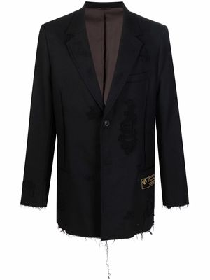 Doublet ripped single-breasted blazer - Black