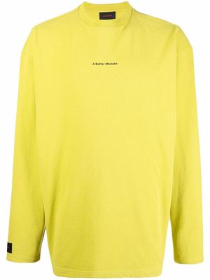 A BETTER MISTAKE logo-print long-sleeved T-shirt - Yellow