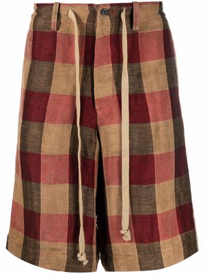 Uma Wang check-pattern shorts - Red