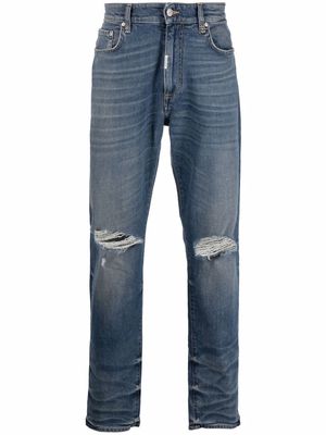 Represent distressed straight-leg jeans - Blue