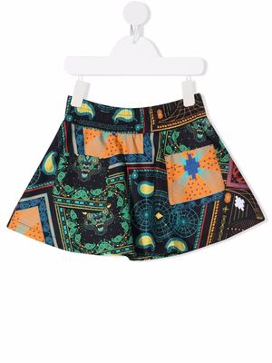 Marcelo Burlon County Of Milan Kids bandana-print flared mini skirt - Black