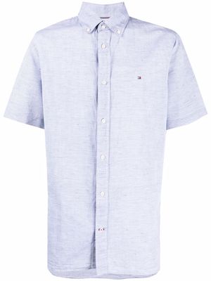 Tommy Hilfiger embroidered-logo short-sleeve shirt - Blue