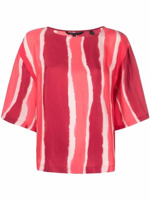 Armani Exchange stripe-print short-sleeve top - Red