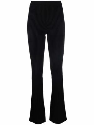AMI Paris high-waisted ribbed-knit trousers - Black