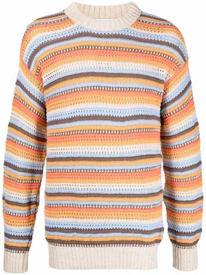 SANDRO Matteo striped-knit jumper - Orange