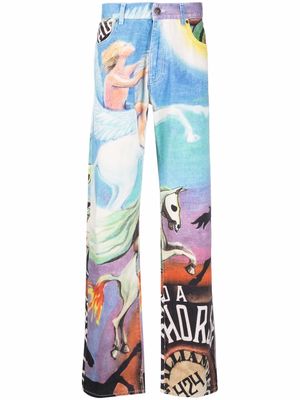 424 graphic-print trousers - Blue