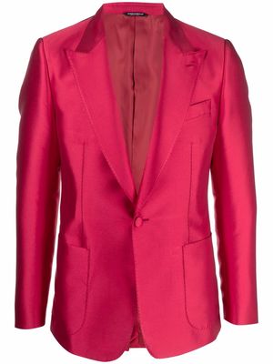 Dolce & Gabbana satin-finish single-breasted blazer - Red