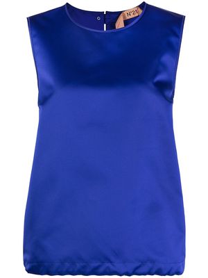 Nº21 satin sleeveless blouse - Blue