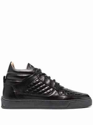 Leandro Lopes Faisca quilted high-top sneakers - BLACK