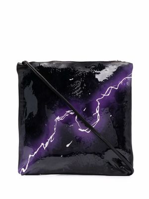 Guidi thunder-print shoulder bag - Black