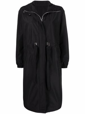 Yves Salomon oversized hooded zip-up coat - Black