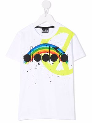 Diadora Junior graphic-print short-sleeved T-shirt - White